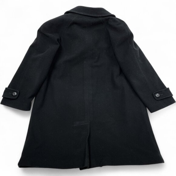 Holt Renfrew Cashmere Wool Black Long Button Overcoat Coat Women's Size 14 - Picture 3 of 12